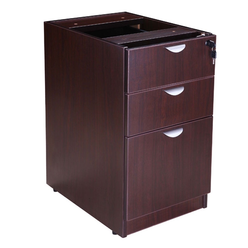 Scranton & Co 71 Inch Executive U-Shape Desk with File Pedestal in Mocha