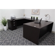 Scranton & Co 71 Inch Executive U-Shape Desk with File Pedestal in Mocha