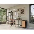 Scranton & Co Home Office Metal Desk and Storage Set in Black / Maple