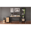 Scranton & Co Home Office Metal Desk and Storage Set in Black / Maple