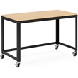 Scranton & Co Home Office Metal Desk and Storage Set in Black / Maple