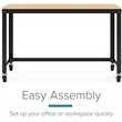 Scranton & Co Home Office Metal Desk and Storage Set in Black / Maple