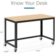 Scranton & Co Home Office Metal Desk and Storage Set in Black / Maple