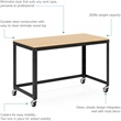 Scranton & Co Home Office Metal Desk and Storage Set in Black / Maple