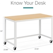 Scranton & Co Home Office Metal Desk and Storage Set in White / Maple