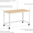 Scranton & Co Home Office Metal Desk and Storage Set in White / Maple