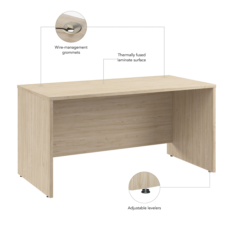 Scranton & Co Engineered Wood 60W x 30D Office Desk in Natural Elm