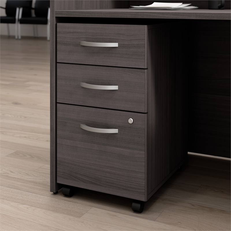 Scranton & Co Engineered Wood 3 Drawer Mobile File Cabinet in Storm Gray