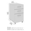 Scranton & Co Engineered Wood 3 Drawer Mobile File Cabinet in Storm Gray