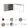 Scranton & Co Engineered Wood 48W x 24D Computer Desk with Storage in Gray