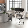 Scranton & Co Engineered Wood 48W x 24D Computer Desk with Storage in Gray