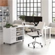 Scranton & Co Engineered Wood 72W x 24D Computer Desk with Storage in White