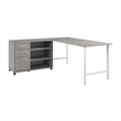 Scranton & Co Engineered Wood 72W x 30D Computer Desk with Storage in Gray