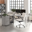 Scranton & Co Engineered Wood 72W x 30D Computer Desk with Storage in Gray