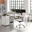 Scranton & Co Engineered Wood 72W x 30D Computer Desk with Storage in White