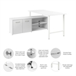 Scranton & Co Engineered Wood 60W Computer Desk with Storage Cabinet in White