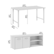 Scranton & Co Engineered Wood 60W Computer Desk with Storage Cabinet in White
