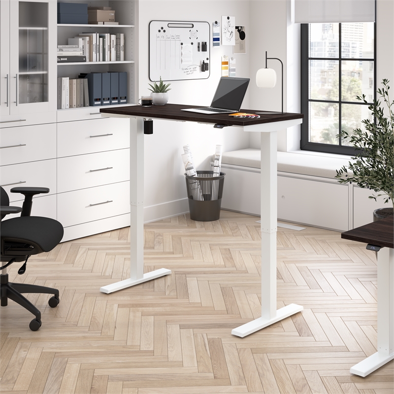 Scranton & Co Engineered Wood 48W Adjustable Standing Desk in Black Walnut