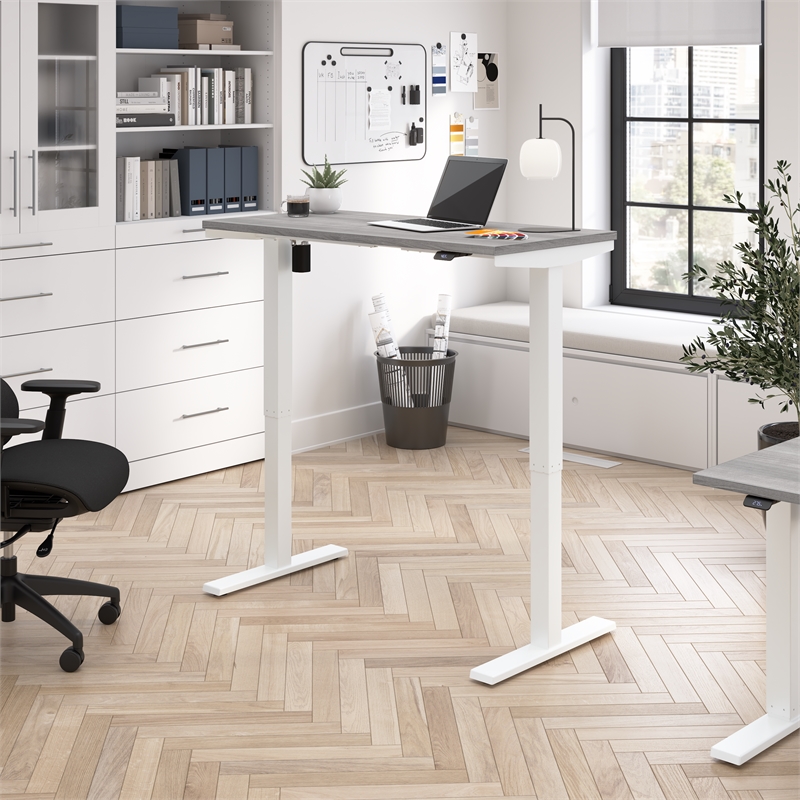 Scranton & Co Engineered Wood 48W Adjustable Standing Desk in Platinum Gray