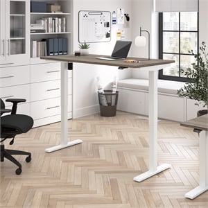 Scranton & Co Engineered Wood 60W Adjustable Standing Desk in Modern Hickory