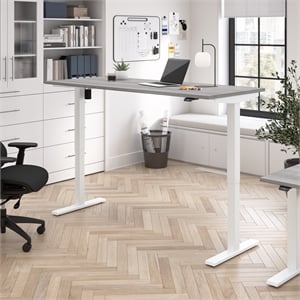 Scranton & Co Engineered Wood 72W Adjustable Standing Desk in Platinum Gray