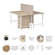 Scranton & Co Engineered Wood 2 Person Computer Desk with Drawers in Natural Elm