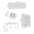 Scranton & Co Engineered Wood 2 Person Computer Desk with Drawers in Natural Elm