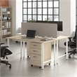 Scranton & Co Engineered Wood 2 Person Computer Desk with Drawers in Natural Elm