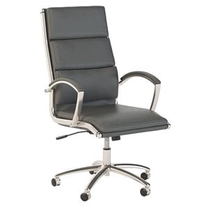 Scranton & Co High Back Adjustable Height Leather Executive Gray Office Chair