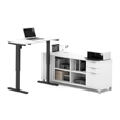 Scranton & Co L-Shaped Power Adjustable Table for Home Office in White