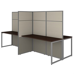 Scranton & Co Contemporary 60W 4 Person Cubicle Desk with 66&quotH Panels