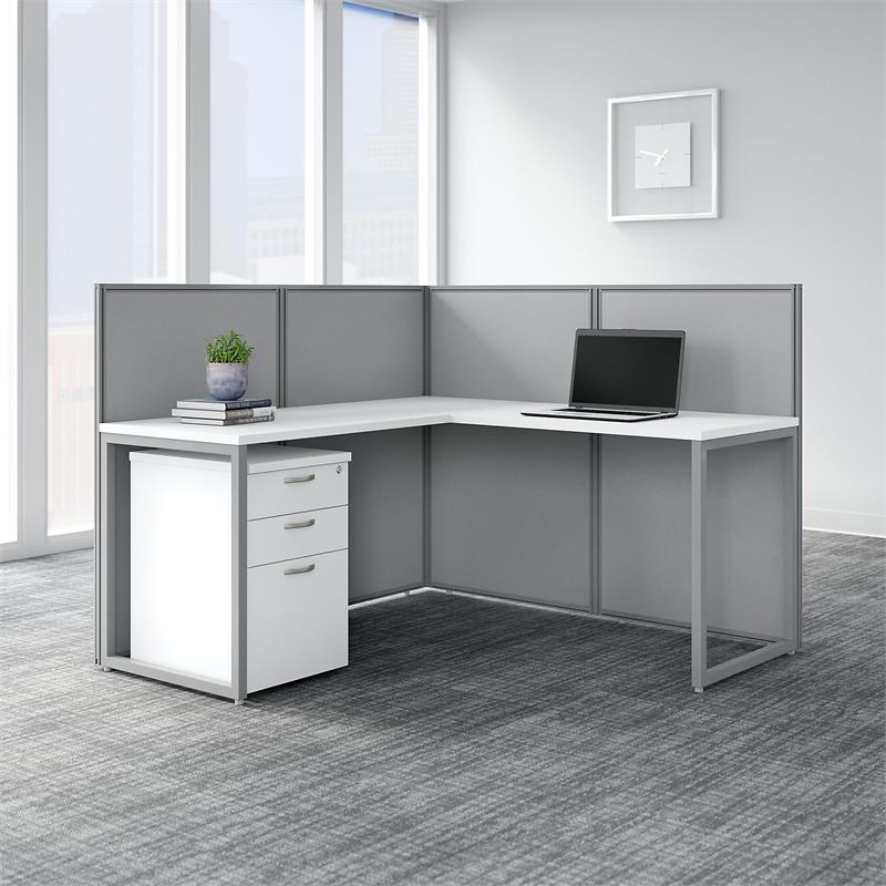 Scranton & Co Engineered Wood L-Shaped Desk with Drawers & 45