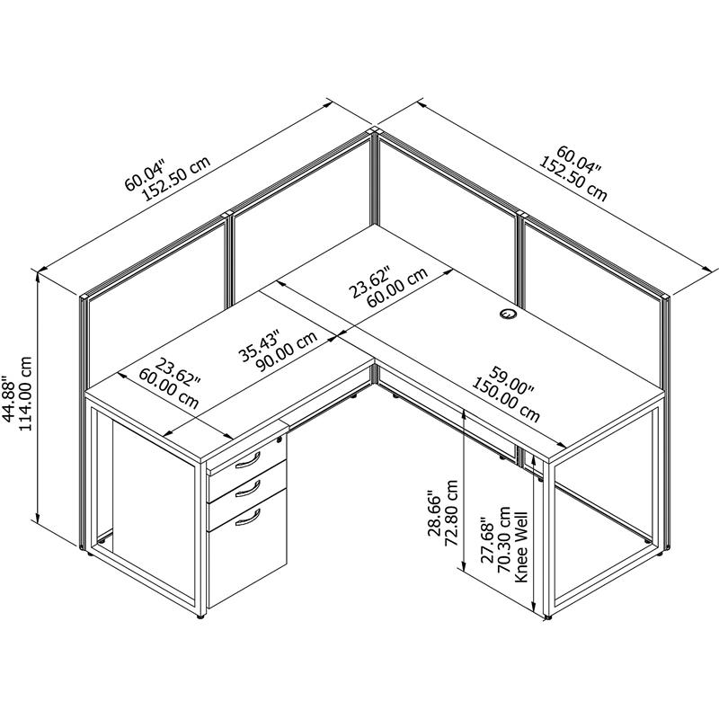 Scranton & Co Engineered Wood L-Shaped Desk with Drawers & 45