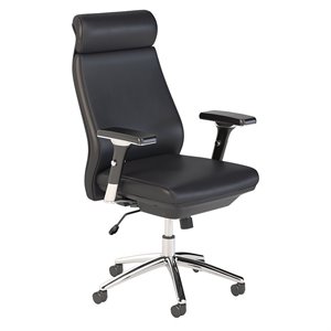 Scranton & Co High Back Faux Leather Executive Office Chair in Black