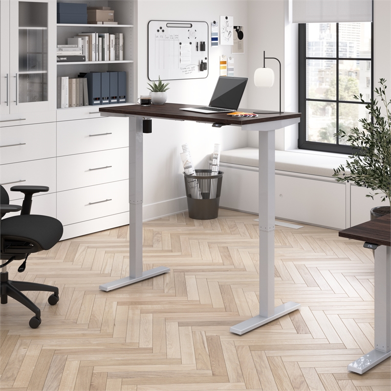 Scranton & Co Engineered Wood 48W Adjustable Standing Desk in Black Walnut