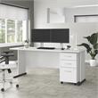 Scranton & Co Engineered Wood 72W Computer Desk with Drawers in White
