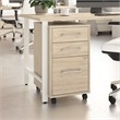 Scranton & Co Wood 3 Drawer Rolling File Cabinet with Lock in Natural Elm