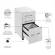 Scranton & Co Engineered Wood 3 Drawer Rolling File Cabinet with Lock in White