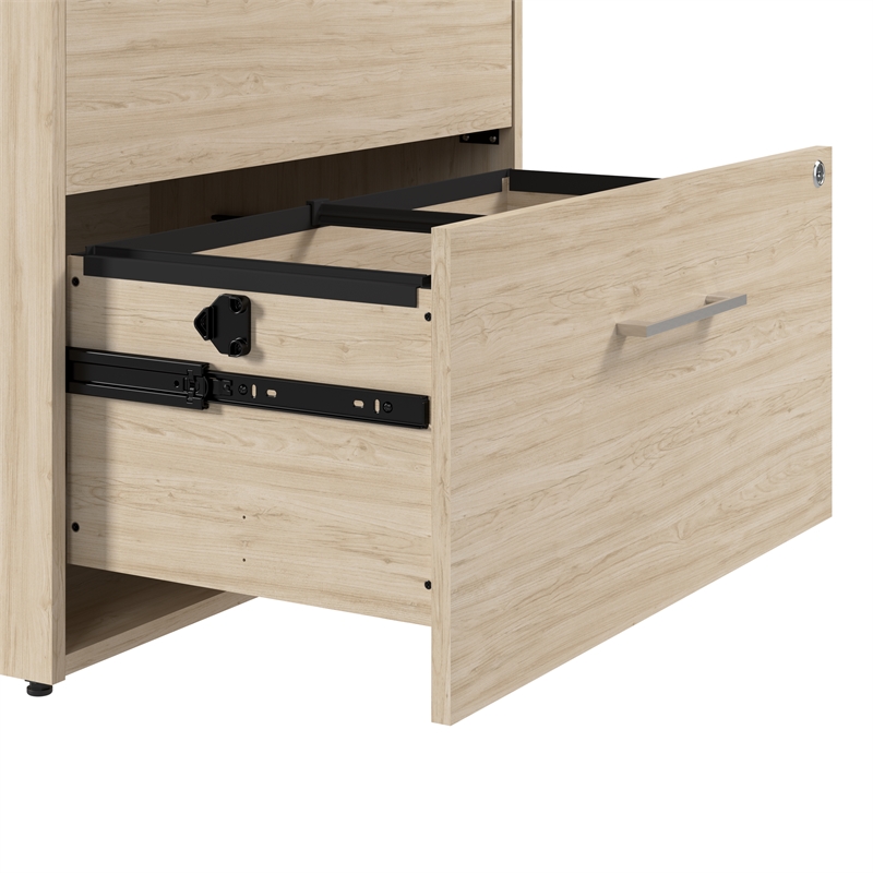 Scranton & Co Wood 2 Drawer Lateral File Cabinet with Lock in Natural Elm