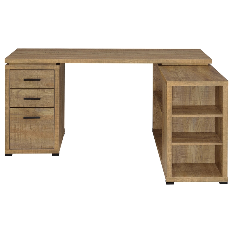 Scranton & Co 60-inch 3-drawer L-Shape Engineered Wood Computer Desk in Mango