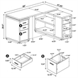Scranton & Co 60-inch 3-drawer L-Shape Engineered Wood Computer Desk in Mango
