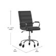 Scranton & Co Mid-Back Executive Chair in Black LeatherSoft with Chrome Frame