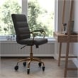 Scranton & Co Mid-Back Executive Chair in Black LeatherSoft with Gold Frame