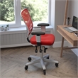 Scranton & Co Mid-Back Ergonomic Mesh Chair with Lumbar Support in Red