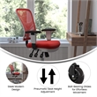 Scranton & Co Mid-Back Ergonomic Mesh Chair with Lumbar Support in Red