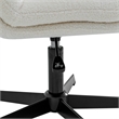 Scranton & Co Wide Mid-Back Faux Shearling Swivel Chair in Cream/Black