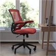 Scranton & Co Ergonomic Mid-Back Mesh Swivel Task Chair with Flip-Up Arms in Red