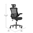 Scranton & Co High-Back Ergonomic Swivel Task Chair with Headrest in Black Mesh