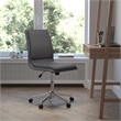 Scranton & Co Mid-Back Armless Task Chair in Gray LeatherSoft and Chrome Base