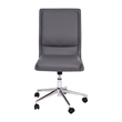 Scranton & Co Mid-Back Armless Task Chair in Gray LeatherSoft and Chrome Base